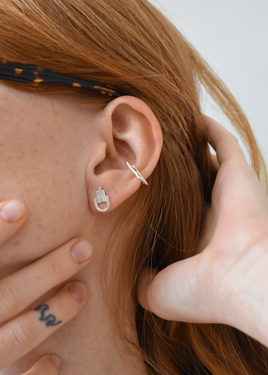 Hamsa Silver Earring
