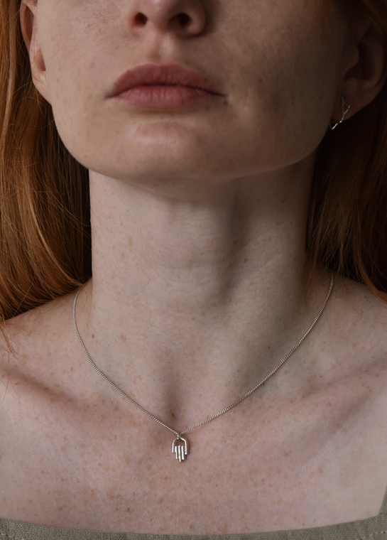 Hamsa Silver Necklace