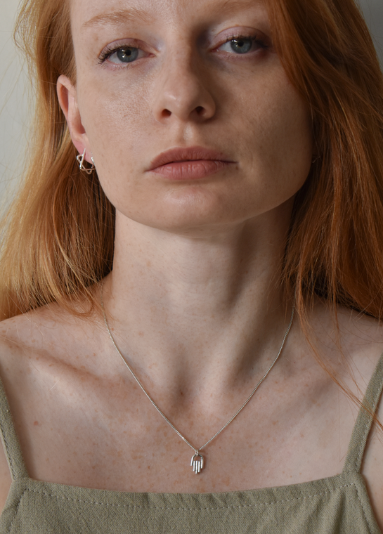 Hamsa Silver Necklace