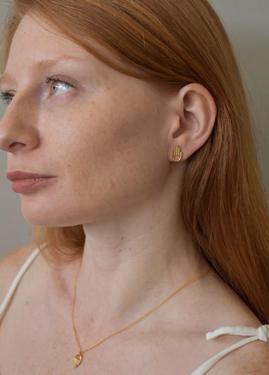 Hamsa 14k-Gold Earring