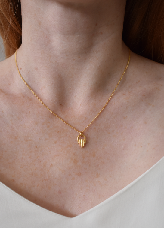 Hamsa 14k Gold Necklace