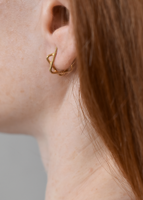 Star Of David 14k Gold Earring