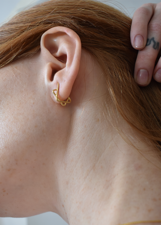 Star Of David 14k Gold Earring