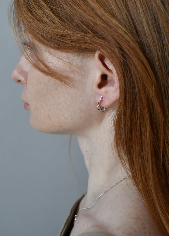 Star Of David Silver Earring
