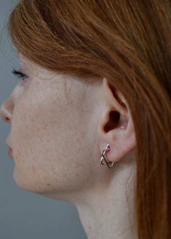 Star Of David Silver Earring