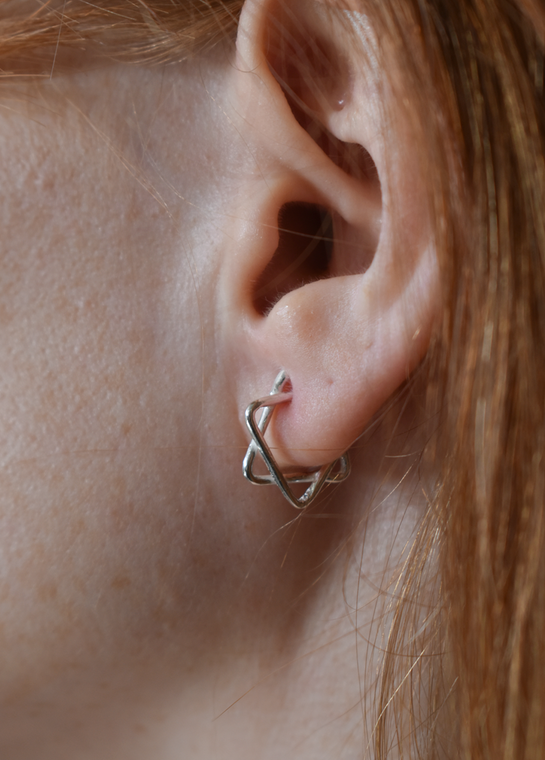 Star Of David Silver Earring