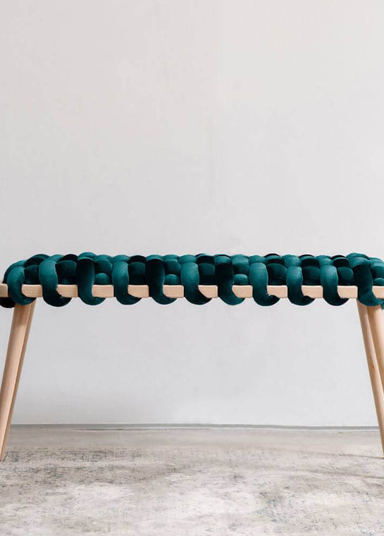 Woven Velvet Bench