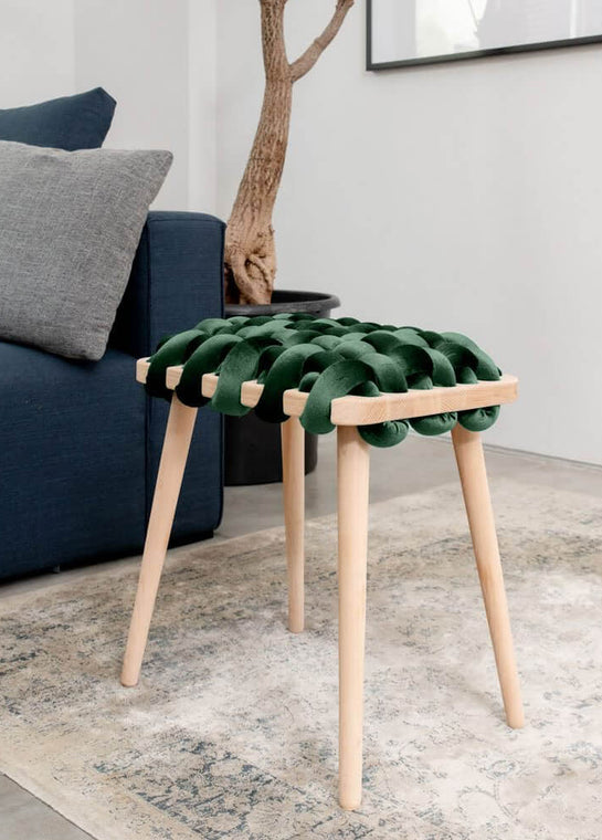 Woven Velvet Stool