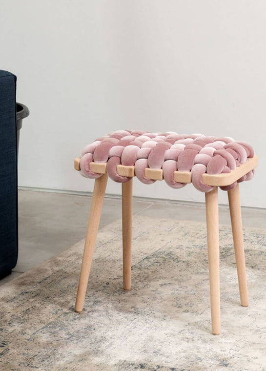 Woven Velvet Stool