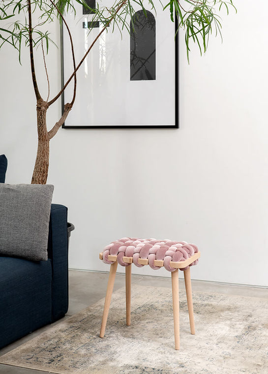 Woven Velvet Stool
