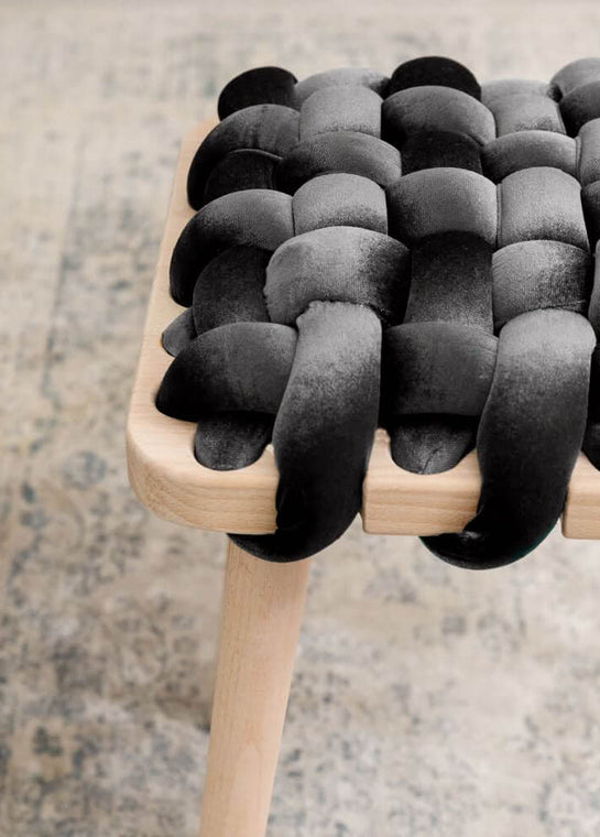 Woven Velvet Stool