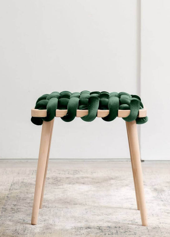 Woven Velvet Stool