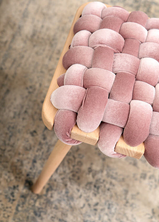 Woven Velvet Stool