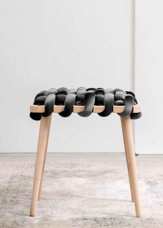 Woven Velvet Stool