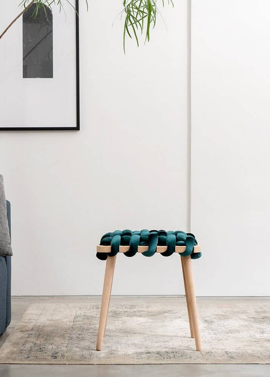 Woven Velvet Stool