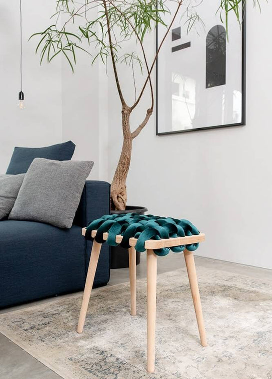 Woven Velvet Stool