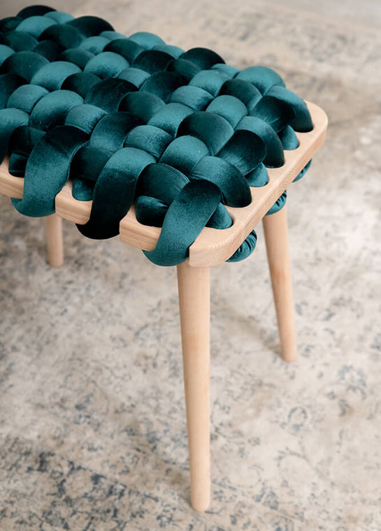 Woven Velvet Stool