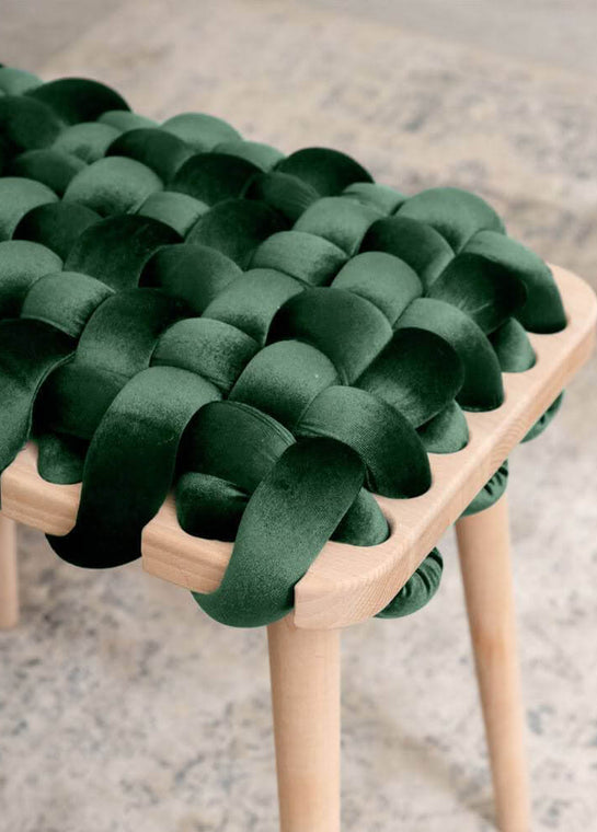 Woven Velvet Stool