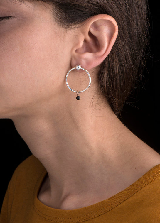 Onyx Mini Sinker Earring