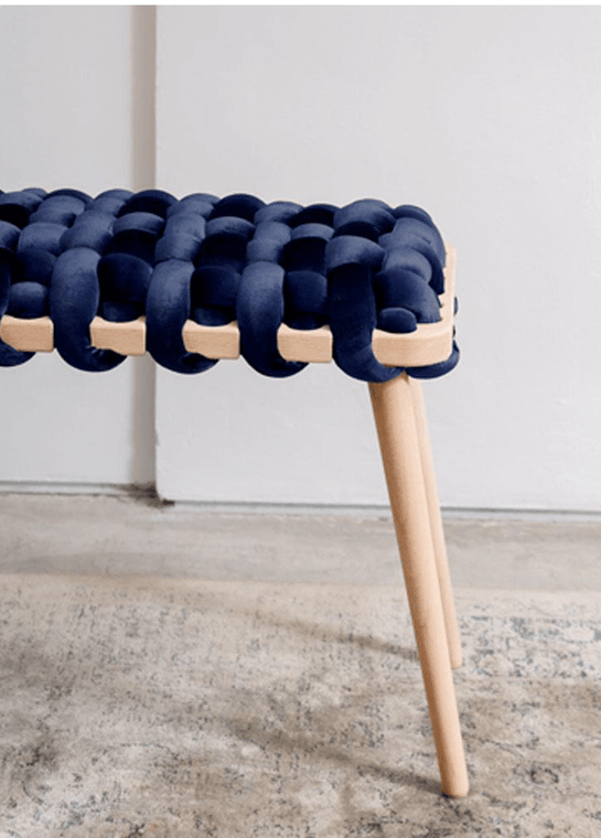 Woven Velvet Bench