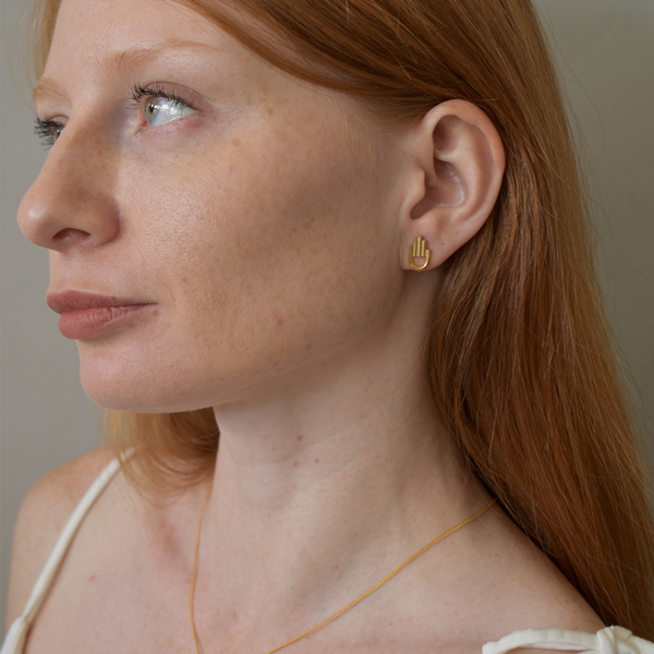 Hamsa 14k-Gold Earring