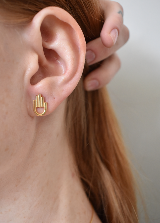 Hamsa 14k-Gold Earring