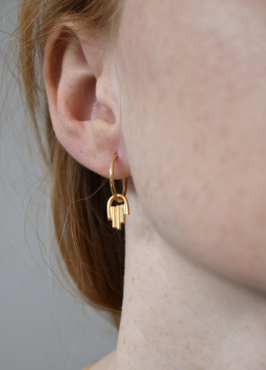 Hamsa Hoop 14k Gold Earring