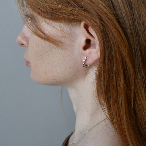 Star Of David Silver Earring